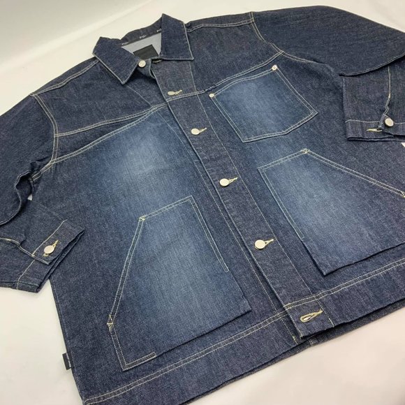 Men's Sean John Raw Blue Sandblast Denim Jacket - Picture 4 of 4